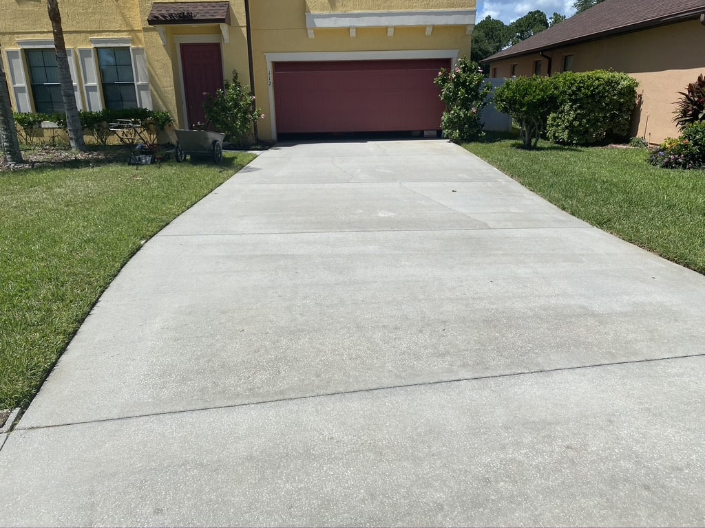 Driveway pressure washing